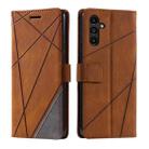 For Samsung Galaxy S25+ 5G Skin Feel Splicing Leather Phone Case(Brown) - 2