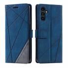 For Samsung Galaxy S25 5G Skin Feel Splicing Leather Phone Case(Blue) - 2