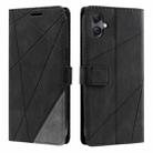 For Samsung Galaxy A06 4G Skin Feel Splicing Leather Phone Case(Black) - 2
