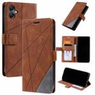 For Samsung Galaxy A06 4G Skin Feel Splicing Leather Phone Case(Brown) - 1