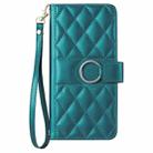 For iPhone 16 Pro Ring Buckle Rhombic Leather Phone Case(Green) - 2