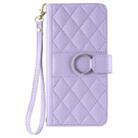 For iPhone 16 Pro Ring Buckle Rhombic Leather Phone Case(Purple) - 2