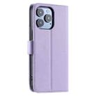 For iPhone 16 Pro Ring Buckle Rhombic Leather Phone Case(Purple) - 3