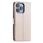 For iPhone 15 Pro Max Ring Buckle Rhombic Leather Phone Case(Rose Gold) - 3