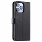 For iPhone 15 Pro Ring Buckle Rhombic Leather Phone Case(Black) - 3