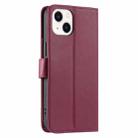 For iPhone 15 Plus Ring Buckle Rhombic Leather Phone Case(Red) - 3