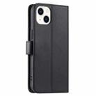 For iPhone 15 Plus Ring Buckle Rhombic Leather Phone Case(Black) - 3