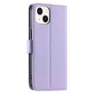 For iPhone 15 Plus Ring Buckle Rhombic Leather Phone Case(Purple) - 3