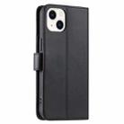 For iPhone 15 Ring Buckle Rhombic Leather Phone Case(Black) - 3