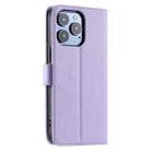 For iPhone 14 Pro Ring Buckle Rhombic Leather Phone Case(Purple) - 3