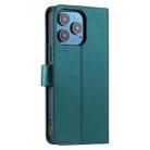 For iPhone 14 Pro Max Ring Buckle Rhombic Leather Phone Case(Green) - 3