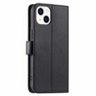 For iPhone 13 mini Ring Buckle Rhombic Leather Phone Case(Black) - 3