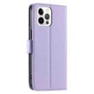 For iPhone 12 / 12 Pro Ring Buckle Rhombic Leather Phone Case(Purple) - 3