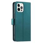 For iPhone 12 Pro Max Ring Buckle Rhombic Leather Phone Case(Green) - 3