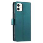 For iPhone 12 mini Ring Buckle Rhombic Leather Phone Case(Green) - 3