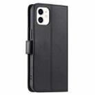 For iPhone 12 mini Ring Buckle Rhombic Leather Phone Case(Black) - 3