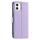 For iPhone 12 mini Ring Buckle Rhombic Leather Phone Case(Purple) - 3
