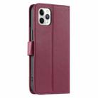 For iPhone 11 Pro Max Ring Buckle Rhombic Leather Phone Case(Red) - 3