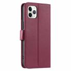 For iPhone 11 Pro Ring Buckle Rhombic Leather Phone Case(Red) - 3