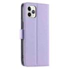 For iPhone 11 Pro Ring Buckle Rhombic Leather Phone Case(Purple) - 3