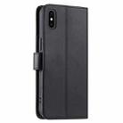 For iPhone X / XS Ring Buckle Rhombic Leather Phone Case(Black) - 3