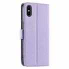 For iPhone X / XS Ring Buckle Rhombic Leather Phone Case(Purple) - 3