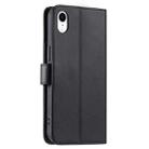 For iPhone XR Ring Buckle Rhombic Leather Phone Case(Black) - 3