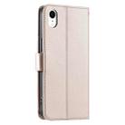 For iPhone XR Ring Buckle Rhombic Leather Phone Case(Rose Gold) - 3