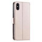 For iPhone XS Max Ring Buckle Rhombic Leather Phone Case(Rose Gold) - 3