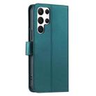 For Samsung Galaxy S24 Ultra 5G Ring Buckle Rhombic Leather Phone Case(Green) - 3