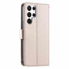 For Samsung Galaxy S24 Ultra 5G Ring Buckle Rhombic Leather Phone Case(Rose Gold) - 3