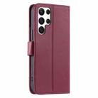 For Samsung Galaxy S23 Ultra 5G Ring Buckle Rhombic Leather Phone Case(Red) - 3