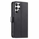 For Samsung Galaxy S23 Ultra 5G Ring Buckle Rhombic Leather Phone Case(Black) - 3