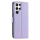 For Samsung Galaxy S23 Ultra 5G Ring Buckle Rhombic Leather Phone Case(Purple) - 3