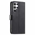 For Samsung Galaxy S22 Ultra 5G Ring Buckle Rhombic Leather Phone Case(Black) - 3