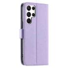 For Samsung Galaxy S22 Ultra 5G Ring Buckle Rhombic Leather Phone Case(Purple) - 3