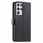 For Samsung Galaxy S21 Ultra 5G Ring Buckle Rhombic Leather Phone Case(Black) - 3