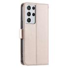 For Samsung Galaxy S21 Ultra 5G Ring Buckle Rhombic Leather Phone Case(Rose Gold) - 3