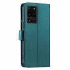 For Samsung Galaxy S20 Ultra Ring Buckle Rhombic Leather Phone Case(Green) - 3
