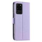For Samsung Galaxy S20 Ultra Ring Buckle Rhombic Leather Phone Case(Purple) - 3