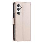For Samsung Galaxy S24 5G Ring Buckle Rhombic Leather Phone Case(Rose Gold) - 3
