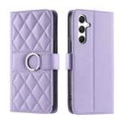 For Samsung Galaxy S24 5G Ring Buckle Rhombic Leather Phone Case(Purple) - 1