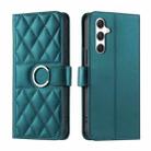 For Samsung Galaxy S24+ 5G Ring Buckle Rhombic Leather Phone Case(Green) - 1