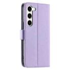 For Samsung Galaxy S23+ 5G Ring Buckle Rhombic Leather Phone Case(Purple) - 3