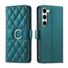 For Samsung Galaxy S23 5G Ring Buckle Rhombic Leather Phone Case(Green) - 1