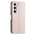 For Samsung Galaxy S23 5G Ring Buckle Rhombic Leather Phone Case(Rose Gold) - 3