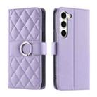 For Samsung Galaxy S23 5G Ring Buckle Rhombic Leather Phone Case(Purple) - 1
