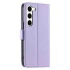 For Samsung Galaxy S23 5G Ring Buckle Rhombic Leather Phone Case(Purple) - 3