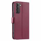 For Samsung Galaxy S22 5G Ring Buckle Rhombic Leather Phone Case(Red) - 3