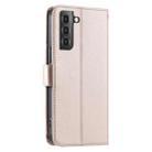 For Samsung Galaxy S21+ 5G Ring Buckle Rhombic Leather Phone Case(Rose Gold) - 3
